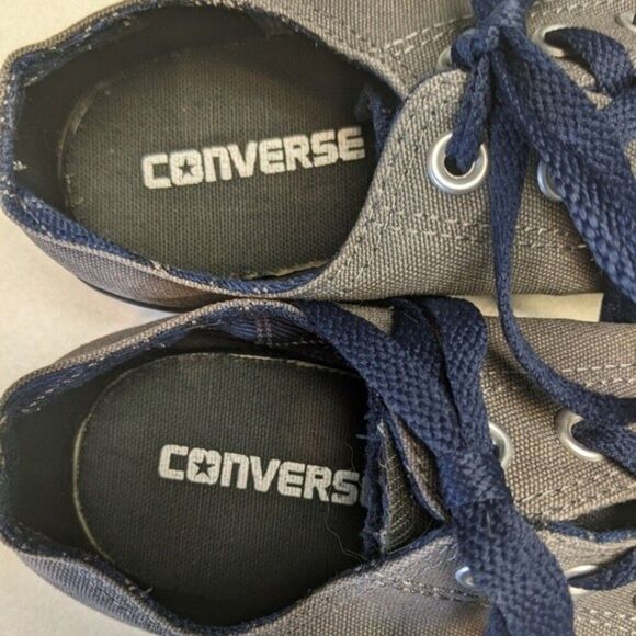 Converse All Stars gray & navy blue "double up" low top sneakers - 9 - Picture 3 of 8